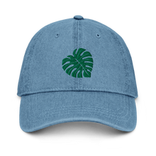 Load image into Gallery viewer, Monstera Leaf Denim Hat
