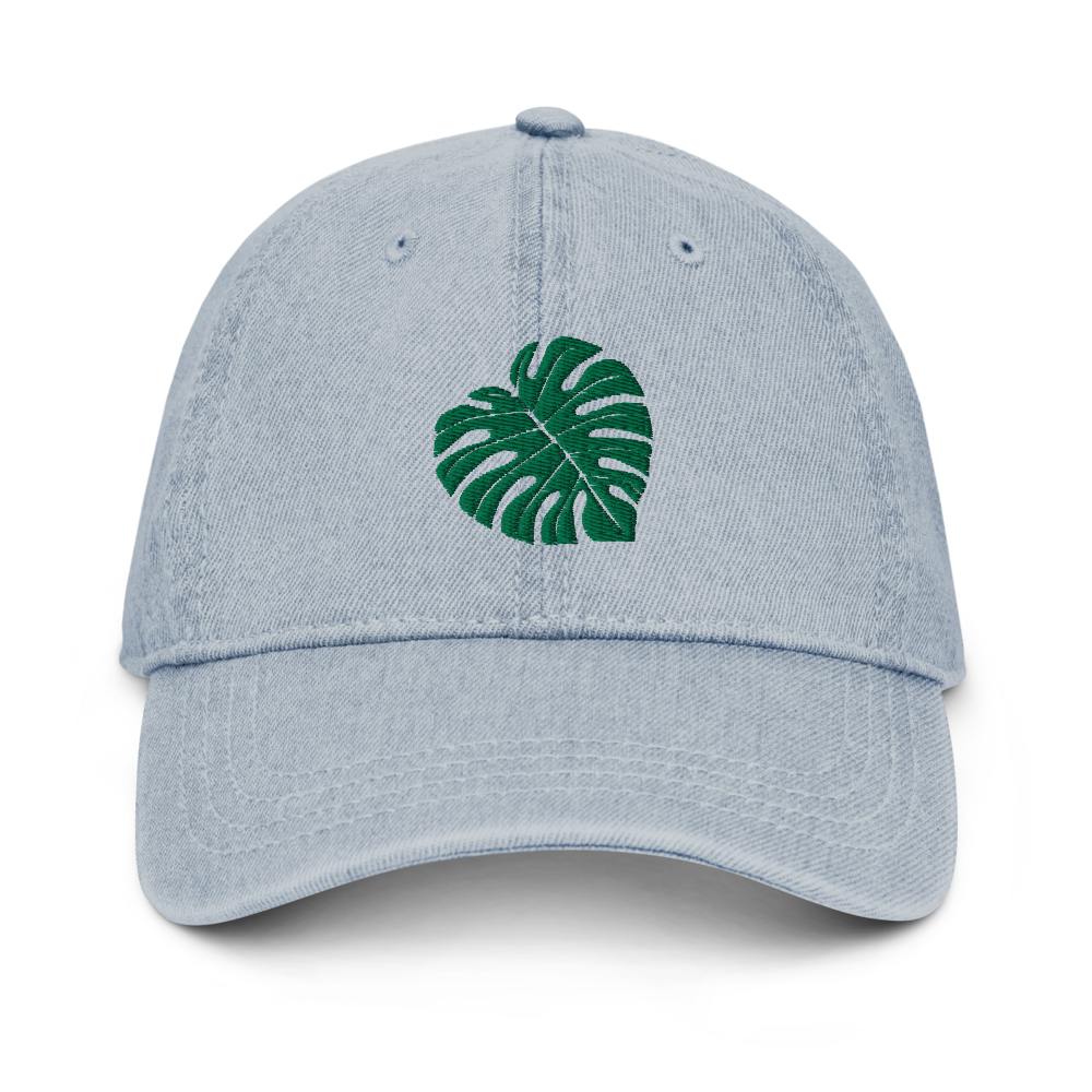 Monstera Leaf Denim Hat